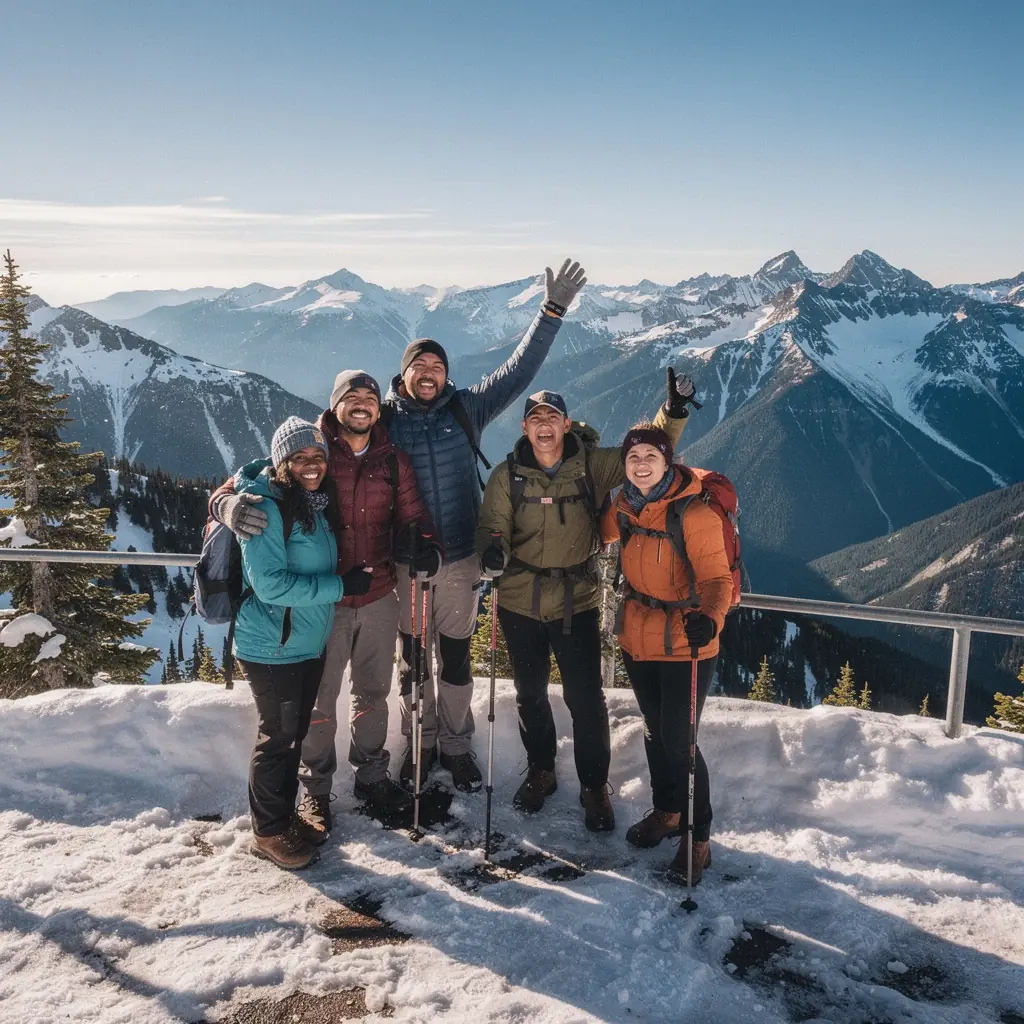 Горячие источники, окруженные зелеными растениями и камнями.