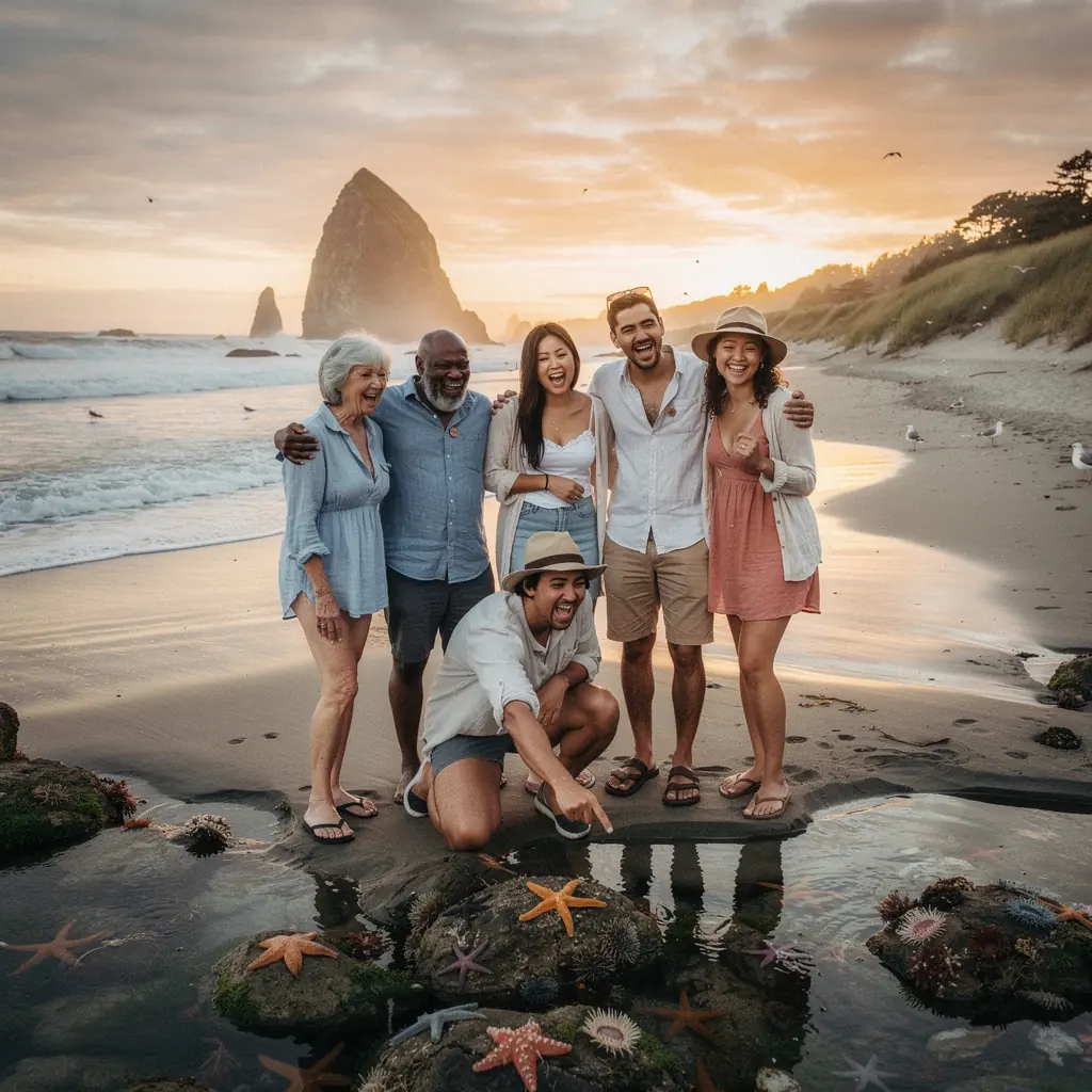 Солнечный пляж на побережье с мягким песком и волнами.