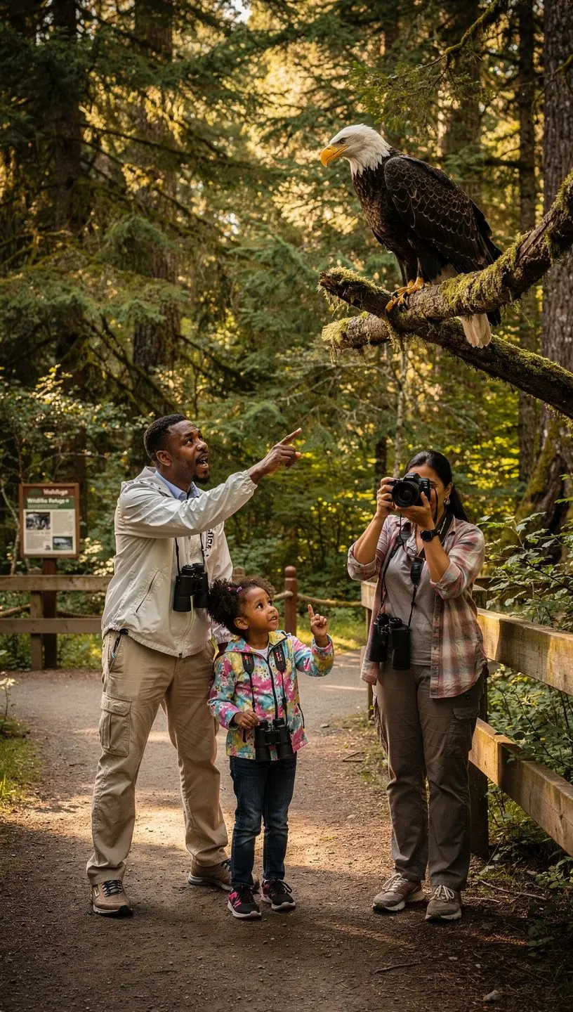 Пышный тропический лес Олимпийского полуострова с высокими деревьями.