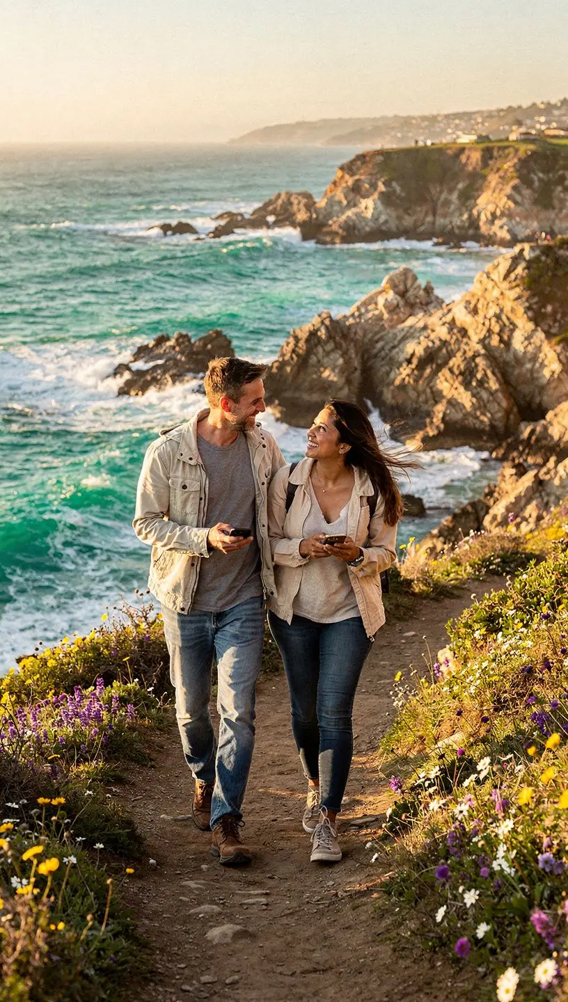 Пляж на берегу океана с мягким песком и волнами, омывающими берег.