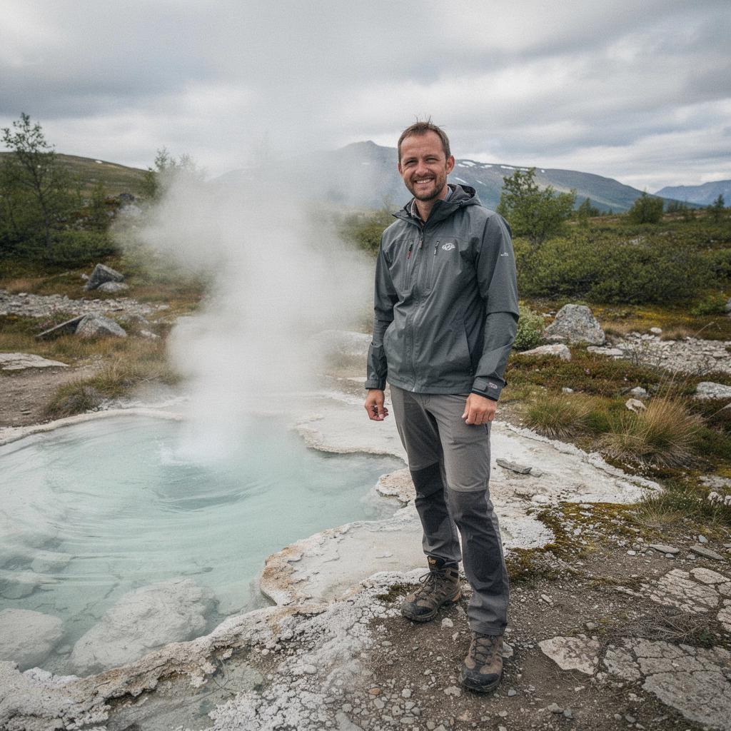 Панорамный вид на океан с скалистыми утесами и дикими цветами.